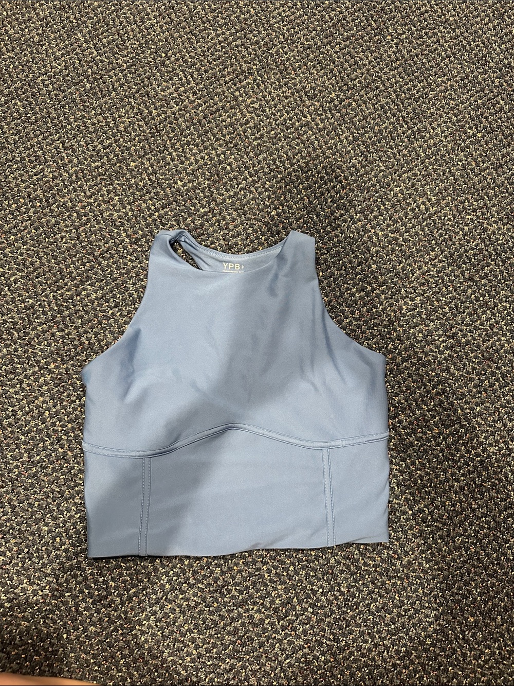 Abercrombie & Fitch light blue cropped high-neck tank